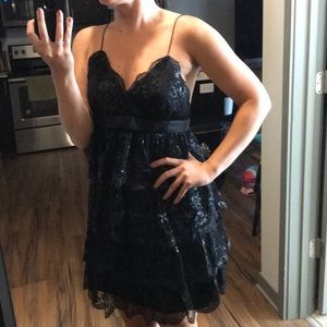 Black lace cocktail dress